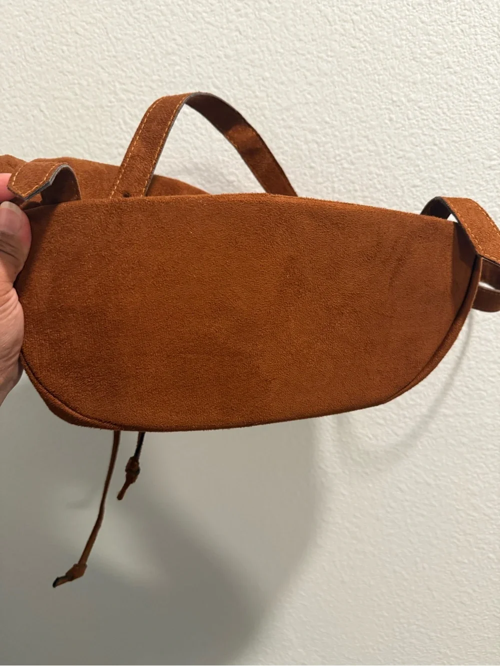Sunflower Embroidered Suede Backpack - Brown